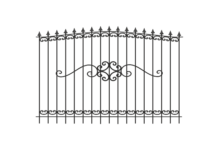 Коис- Мет - эскиз кованый дугообразный забор с пиками
