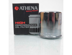 Фильтр масляный (хромированный) Athena FFP008C для Honda, Kawasaki, Yamaha