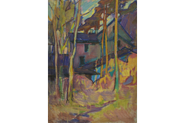 «Пейзаж с домом», 1974-1975 г., холст, темпера, 115х85