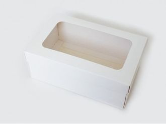 Коробка подарочная ВЫСОКАЯ 2П-В с ОКНОМ (18*11* выс 7 см), Белая