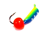 Мормышка вольфрамовая Столбик цветная крас шарик вес.0.44gr.12mm. d-2.0mm,