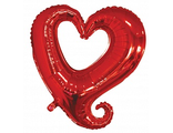 Шар (36&#039;&#039;/91 см) Фигура, Цепь сердец, Красный, 1 шт.