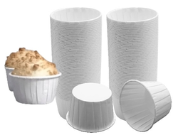 Форма бумажная МАФФИН Белый с плотным краем d 50 * h 40 мм, 100 шт (БОЛЬШАЯ УПАКОВКА)