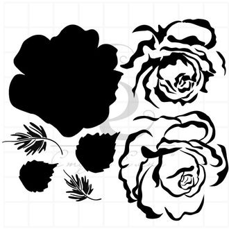 Штамп для многослайного штампинга, роза с листиками