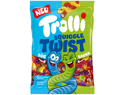 Trolli Мармелад "Squiggles Twist Двойные Неоновые Червячки" 100 г (24 шт)