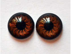 Глаза хрустальные клеевые пластиковые,, 10 мм, темно-коричневые, арт. ГХ17