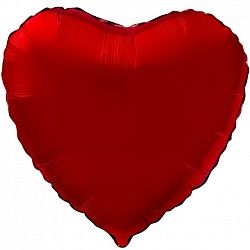 Шар (18&#039;&#039;/46 см) Сердце, Красный, 1 шт.