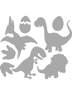 Динозавры Светоотражающие термонаклейки