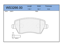 Колодки тормозные дисковые передние Lada Vesta ВАЗ 2180 JEENICE WS3266.00