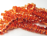 Стразовая лента. оранжевый 2 мм. цапы под под цвет кристалла (100 см)