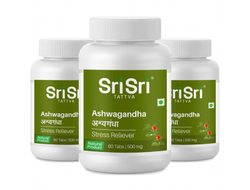 Ашваганда антистресс (Ashwagandha) Shri Shri Ayurveda, 60 таб.