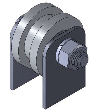 Ролик металл под трубу 10х10 (профиль.) на пластинах. Артикул Р3509