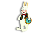 Заяц с часами- Брошь/ значок - 240