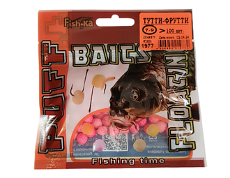 Пуф Puff &quot;Fish-ka&quot; Baits Floating/ 7-9мм/ 100шт., аромат ТУТТИ-ФРУТТИ