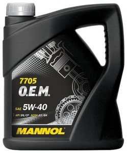 Масло моторное Mannol 7705 О.Е.М. SAE 5W-40 синтетическое 4 л.
