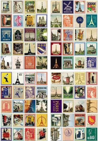 Наклейки "Stamps. Paris"