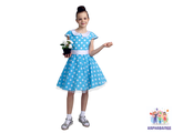 Платье стиляги для девочки голубое 134-140 см