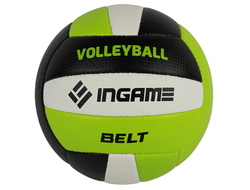 Мяч волейбольный INGAME Belt ING-098, черно-зеленый / сине-желтый