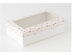 Коробка подарочная ВЫСОКАЯ 5П-В 7 см С ОКНОМ (25*15* выс 7 см), валентинка