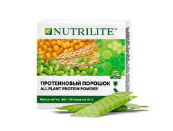 Nutrilite™ Протеиновый порошок в саше Вес/объем: 180 г (18 саше по 10 г)
