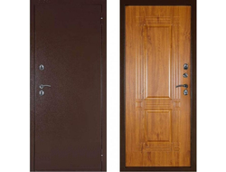 Входная металлическая дверь с терморазрывом полотна и коробки (винорит, янтарный дуб) Тепло-1