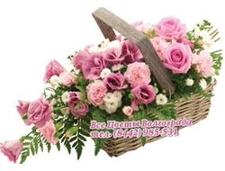 Корзина цветов Розовое поздравление