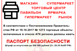 Паспорт безопасности торгового объекта (территории) (ПП РФ № 1273)