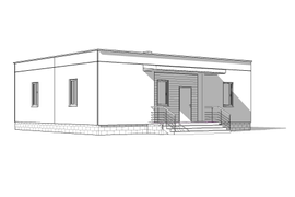 Проект А1-103. Одноэтажный дом с плоской крышей.