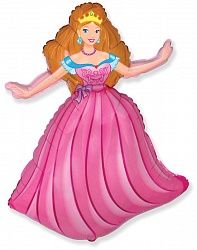 Шар (14&#039;&#039;/36 см) Мини-фигура, Принцесса, Розовый, 1 шт.