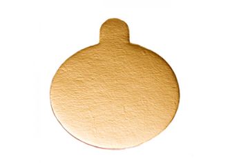 Подложка 10 см  С ДЕРЖАТЕЛЕМ золото/серебро двухсторонняя картонная круглая (0,8 мм)