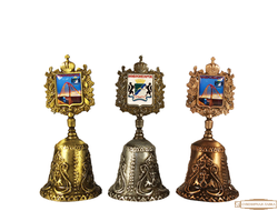 Колокольчик металлический корона "Бугринский мост ,герб"