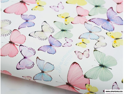 Бумага упаковочная глянцевая «Светлые бабочки» 70 x 100 см