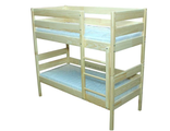 Ліжко дитяче 2-ярусне, з натуральної деревини, без матрацу