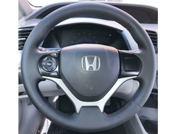 Кожаная накладка на руль Honda Civic IX (2011-2016), Honda Jade I (2015-2019), черная