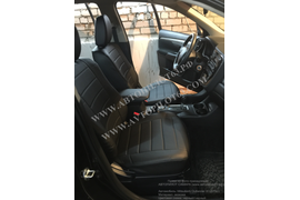 Чехлы Автопилот из экокожи (черный+черный) на Mitsubishi Outlander III (2012+)