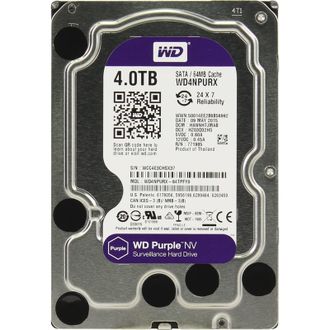 4 ТБ Жесткий диск WD Purple NV IntelliPower [WD40PURZ]