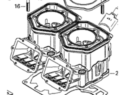 Цилиндр оригинал BRP 420923694 для BRP Ski-Doo (Cylinder with Sleeve (Nicasil)