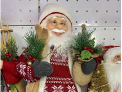 Дед Мороз в свитере и белом капюшоне 45см