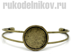 браслет металлический "Круг", цвет-античная бронза
