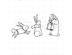 Штамп Рисунок зайцы