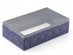 Коробка подарочная ВЫСОКАЯ 5П-В с Прозрачной крышкой (25*15* выс 7 см), Бронзовый орнамент