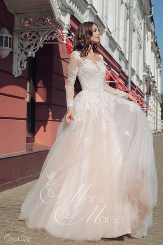 Свадебное платье айвори с длинными рукавами Svetlana Markelova прокат Уфа