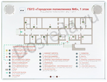 Тактильно-звуковая мнемосхема 820х620 мм с вертикальной стойкой