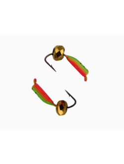 Мормышка вольфр. МАСТИВ  Безнасадка 2 художественный (зел.), гр шарик, 0,5гр. (золото) арт.124