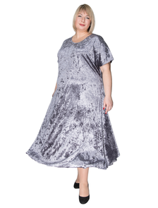 Женская одежда - Вечернее, нарядное платье из бархата Арт. 8061 (Цвет серый) Размеры 60-84