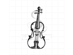 Штамп для скрапбукинга музыкальный инструмент скрипка