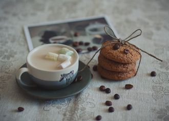 D0091 Кофе с зефиром и печеньем