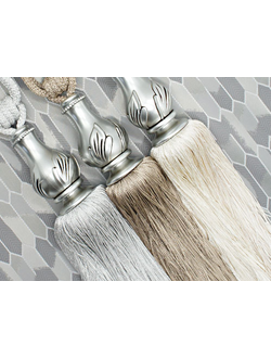 Модные оттенки декора для портьер: жемчужно-серый с люрексом, молочный, беж в наличии