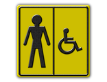 Тактильный знак «Туалет для инвалидов (М)»