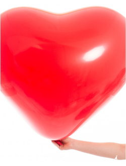 Сердце гигант с надписью и гирляндой (красный)